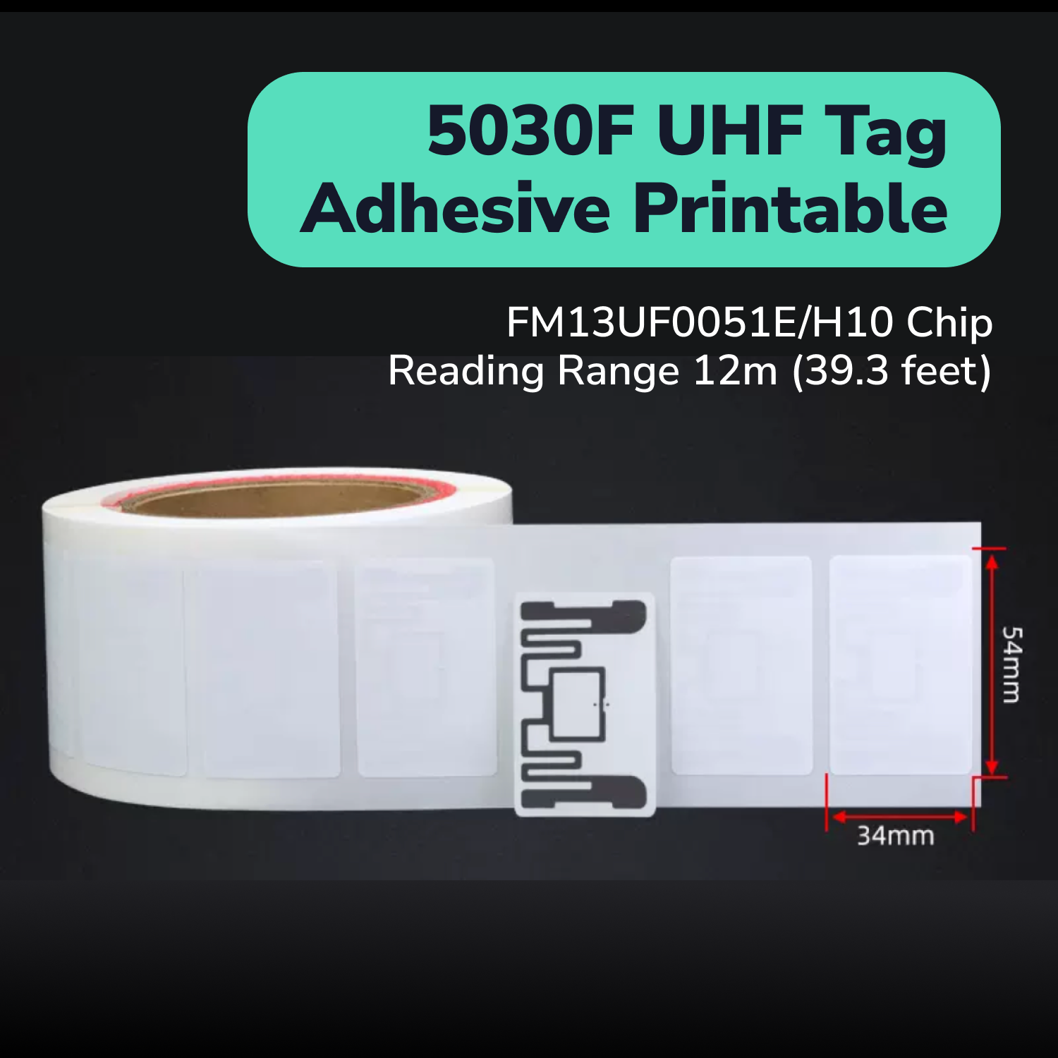 5035F Long Range UHF RFID Tag 860mhz-960mhz ISO18000-6C EPC Class1 Gen2 self adhesive printable inlay label