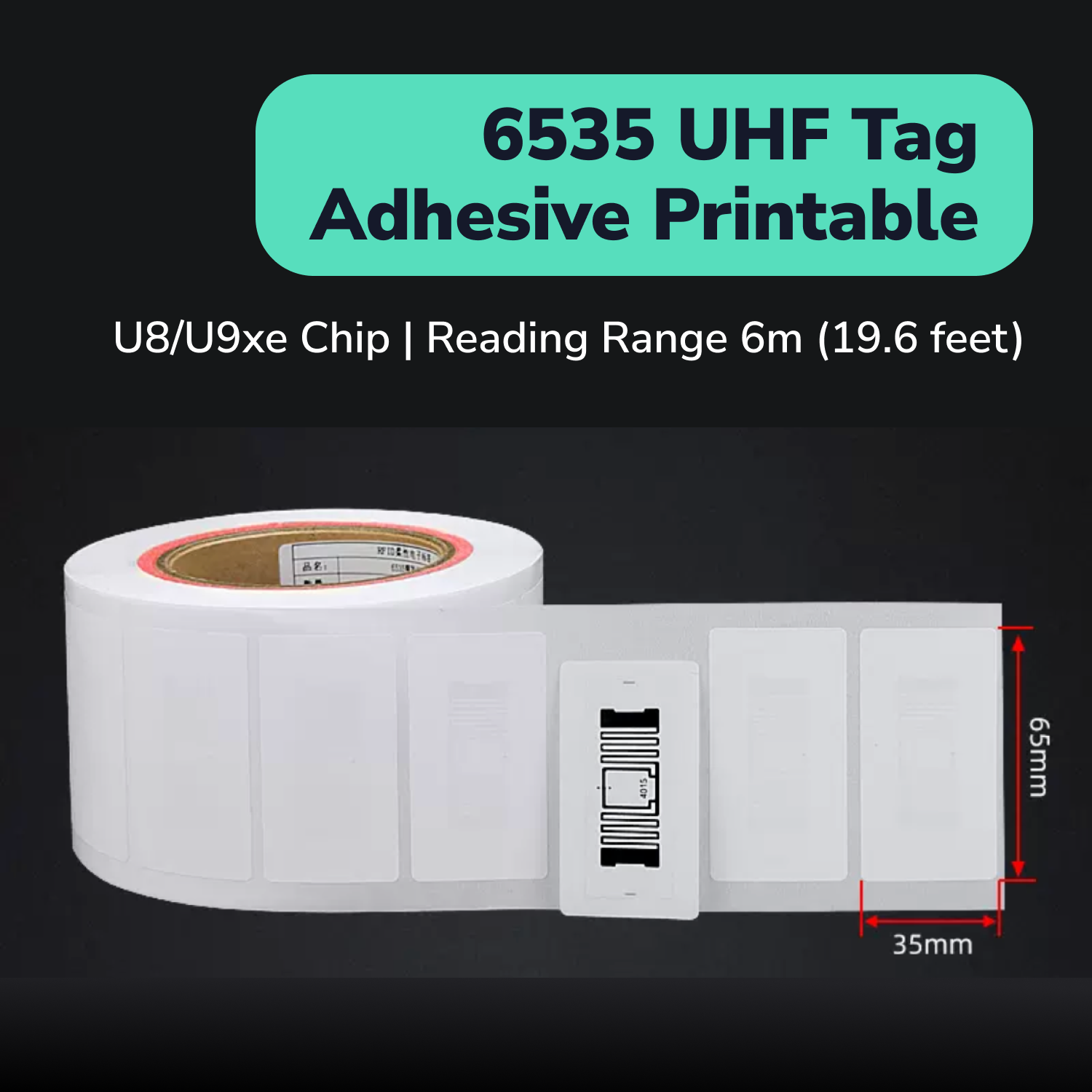 6535 Long Range UHF RFID Tag 860mhz-960mhz ISO18000-6C EPC Class1 Gen2 self adhesive printable inlay label