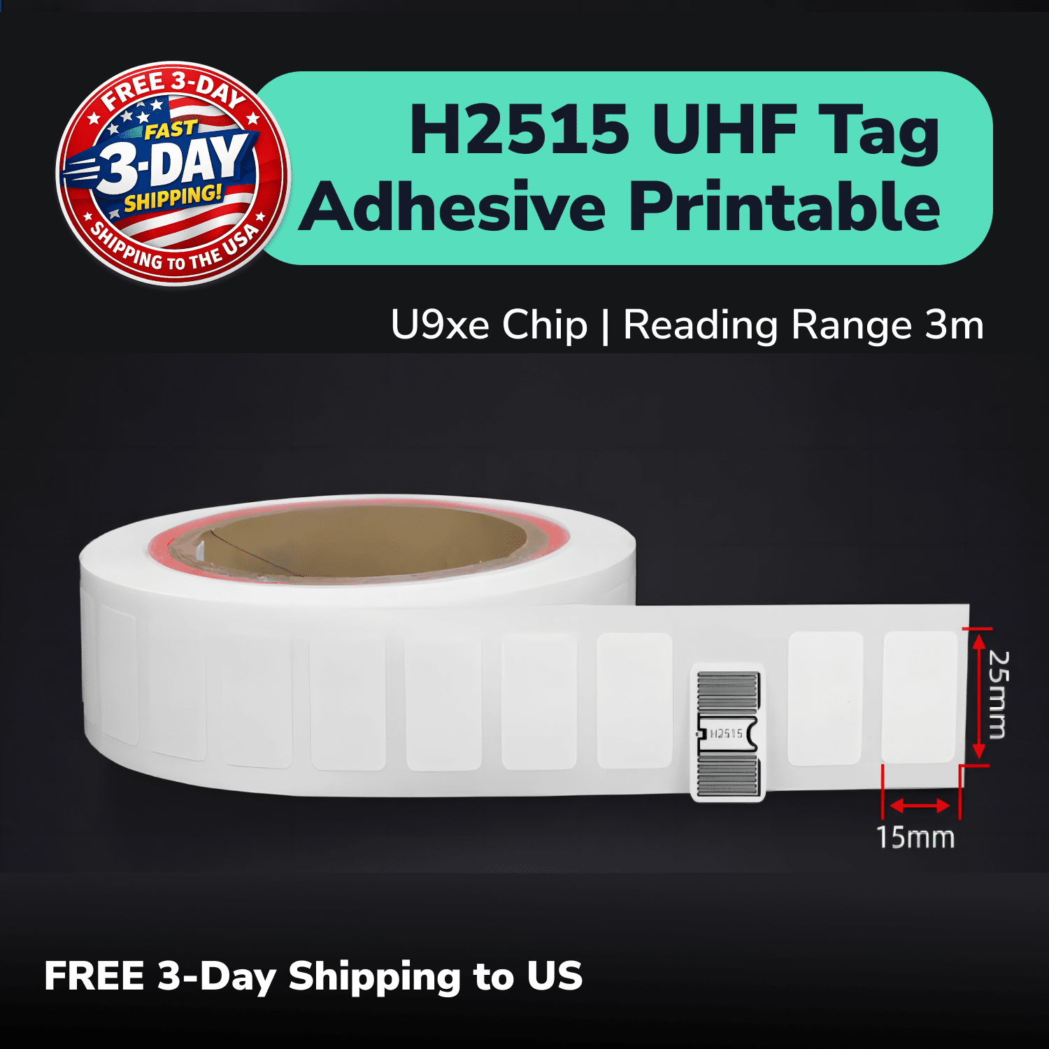 9662 Long Range UHF RFID Sticker ISO18000 - 6C EPC Class1 Gen2 Self - Adhesive Printable Inlay Asset Tag TagtixRFID