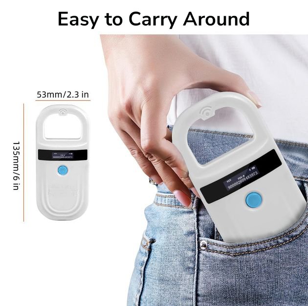 Bluetooth Pet Microchip ID Tag Scanner Reader FDX - B/EMID 256 Records Data Storage TagtixRFID