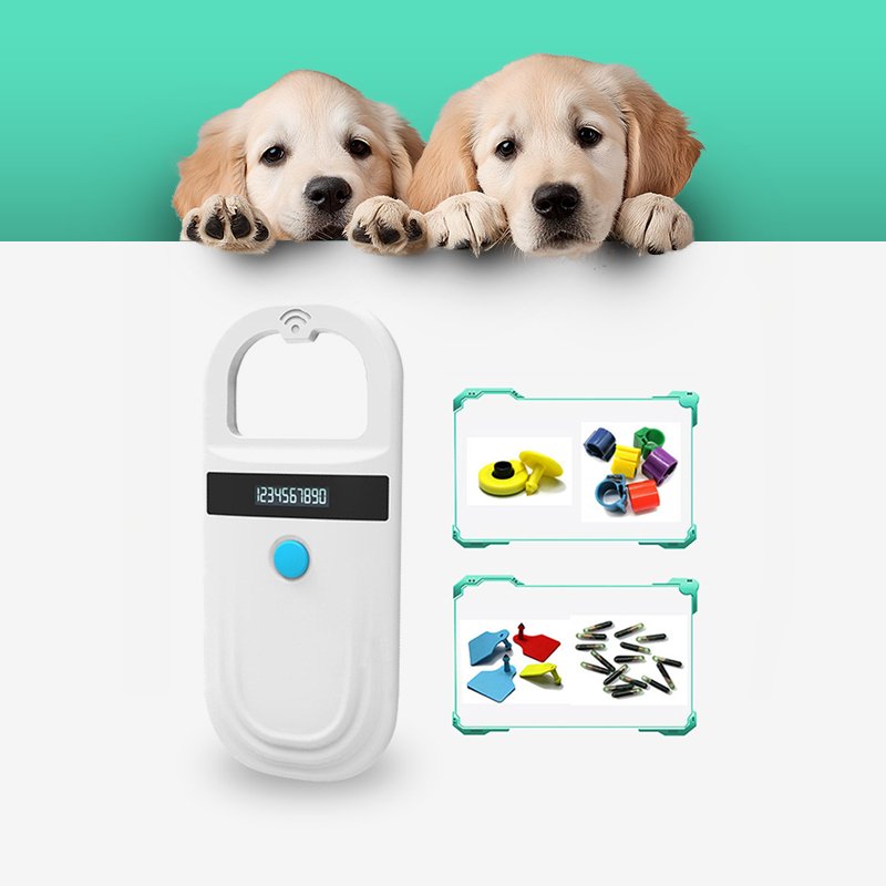 Bluetooth Pet Microchip ID Tag Scanner Reader FDX-B/EMID 256 Records Data Storage
