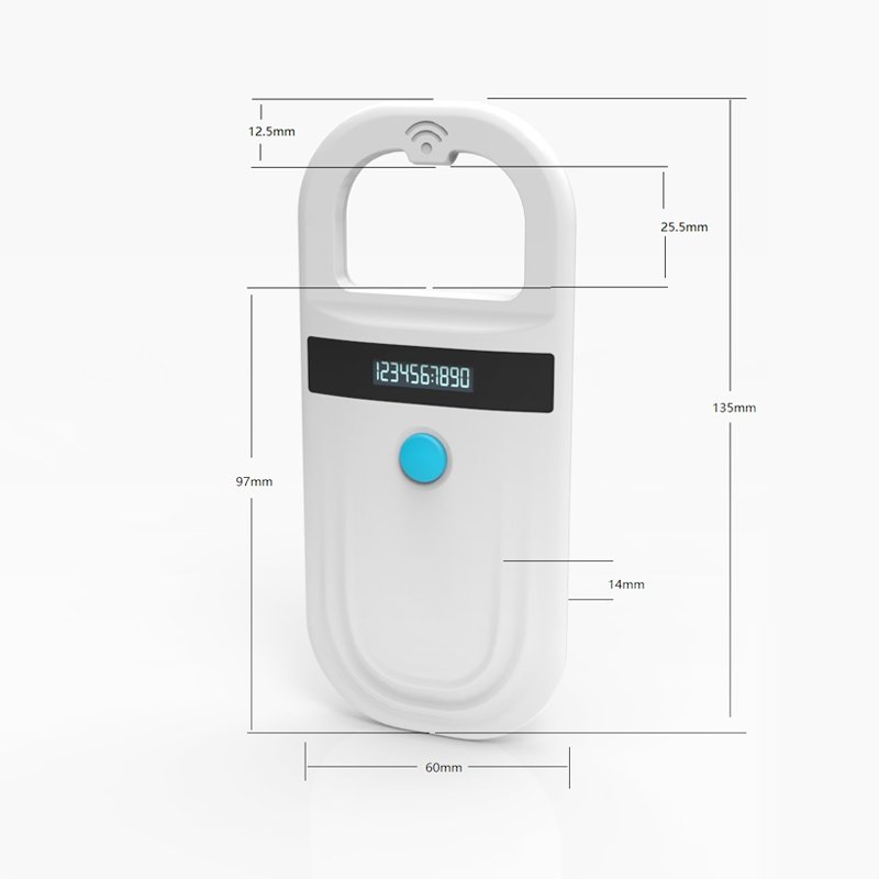 Bluetooth Pet Microchip ID Tag Scanner Reader FDX - B/EMID 256 Records Data Storage TagtixRFID