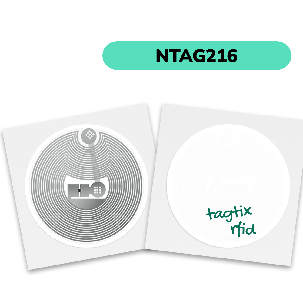 NFC NTAG 215 Sticker Self - Adhesive Round 13.56Mhz TagtixRFID
