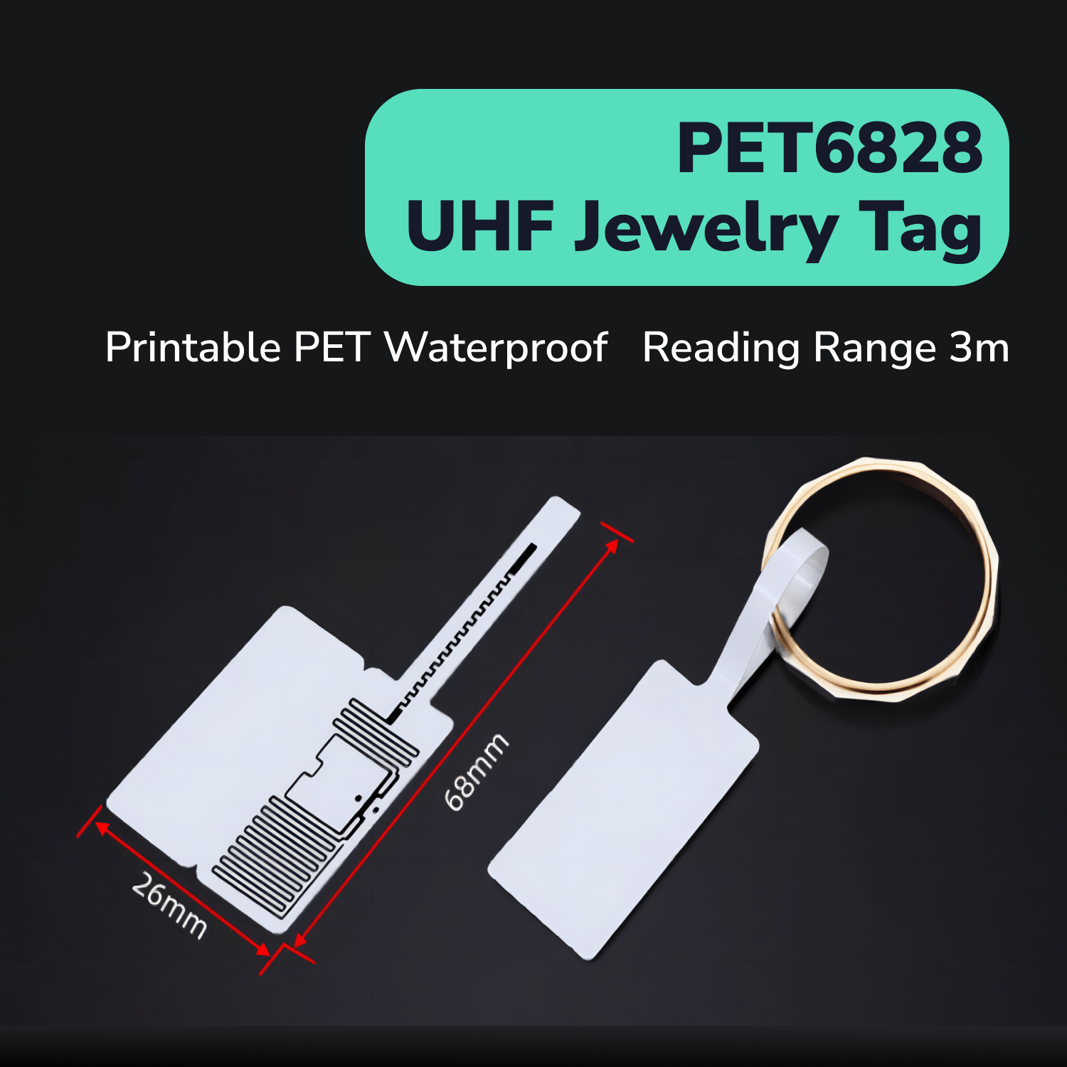 PET6826 UHF Tag for Jewelry TagtixRFID