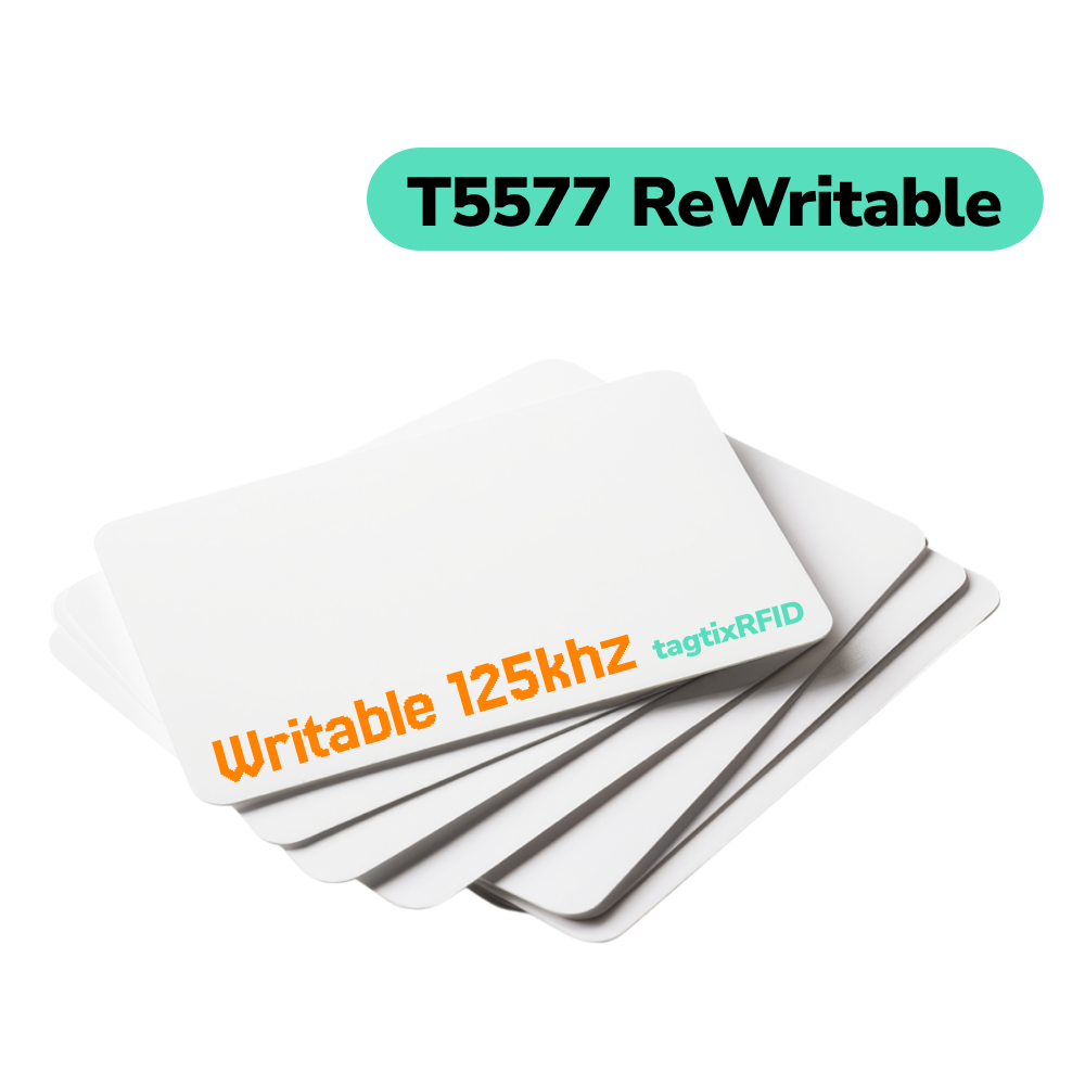 T5577 Chip Writable 125khz Proximity Keyfob Custom ID Tag Blanks Cards TagtixRFID