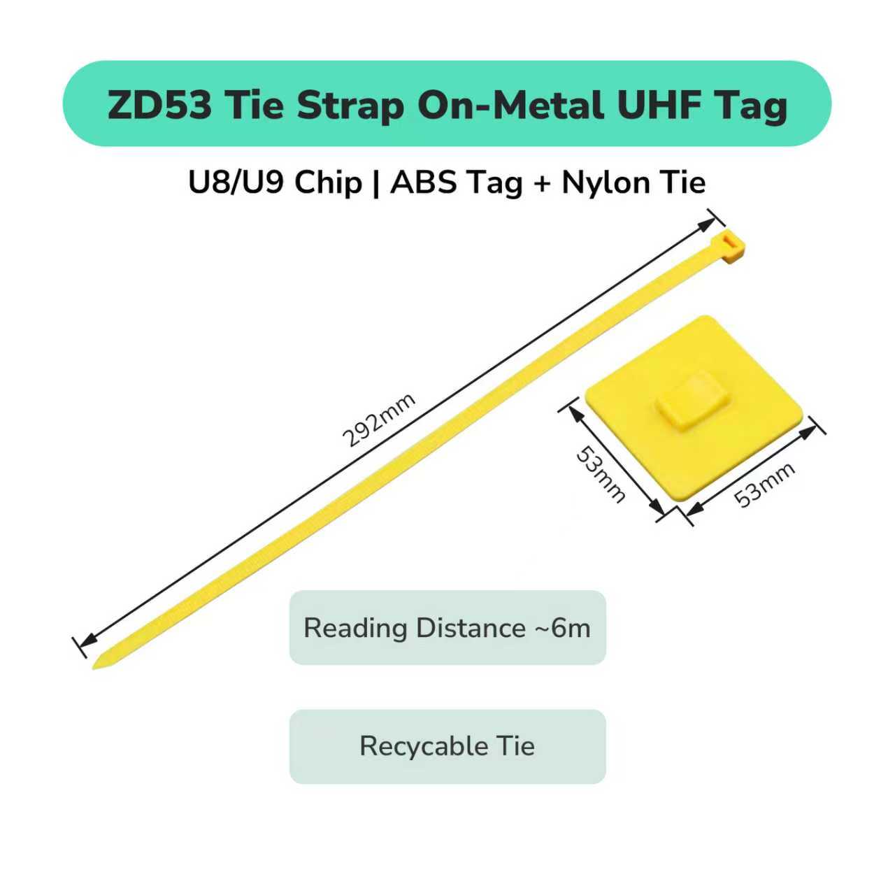 ZD330 RFID Cable Tie Wrap UHF Tag Strap