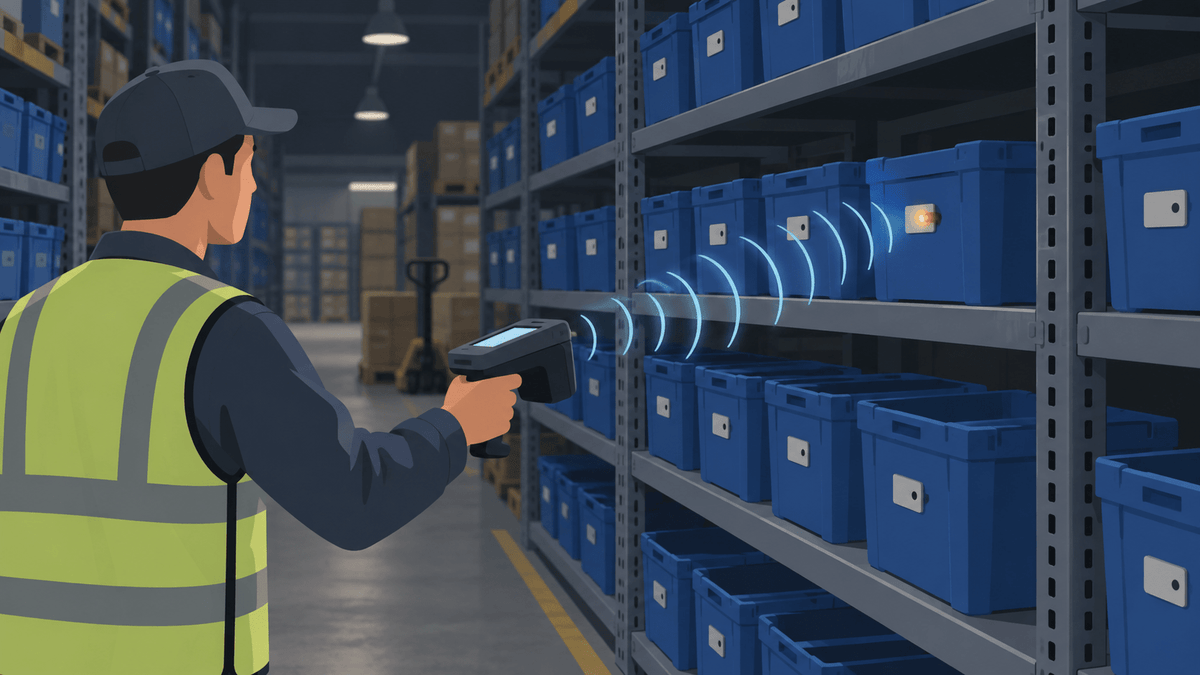 How to Find Inventory in Warehouse Bins with LED UHF RFID Tags - TagtixRFID