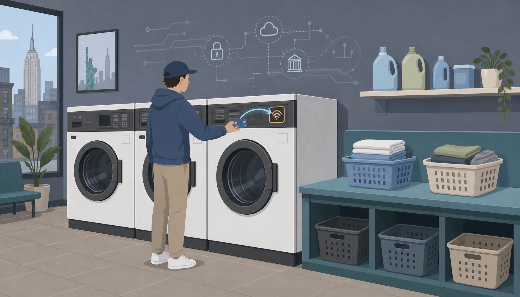 Laundromat Payment System with Customized NFC Reader in New York - TagtixRFID