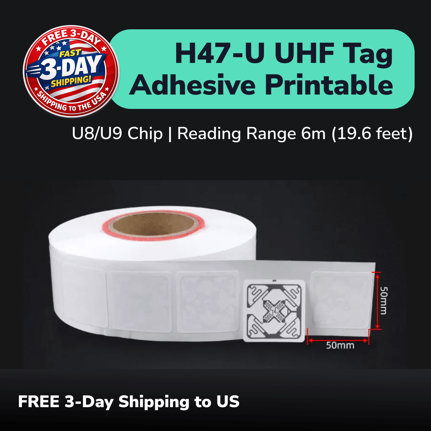 9662 Long Range UHF RFID Sticker ISO18000 - 6C EPC Class1 Gen2 Self - Adhesive Printable Inlay Asset Tag TagtixRFID