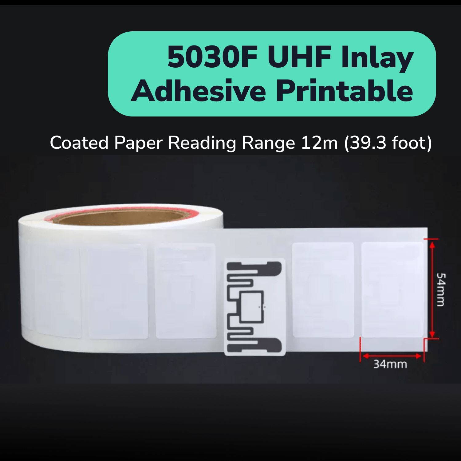 9662 Long Range UHF RFID Tags Self - Adhesive Printable Inlay Label TagtixRFID