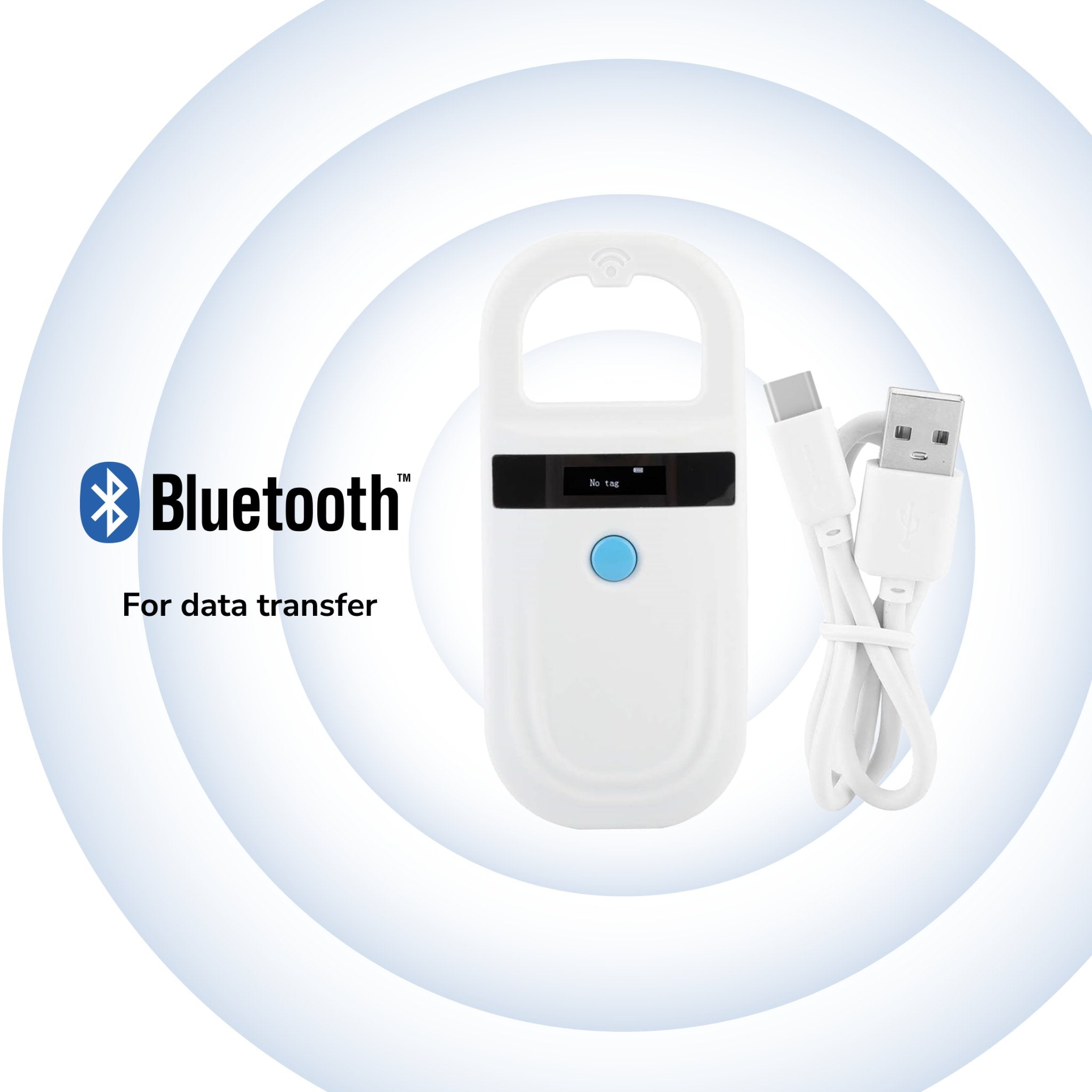 Bluetooth Pet Microchip ID Tag Scanner Reader FDX - B/EMID 256 Records Data Storage TagtixRFID