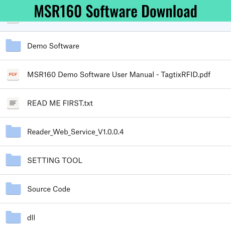 Demo Software & SDK Download for MSR160 TagtixRFID