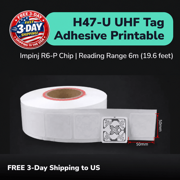 H47U Printable Long-Range UHF RFID Sticker Inlay for Asset Tracking Self Adhesive TagtixRFID