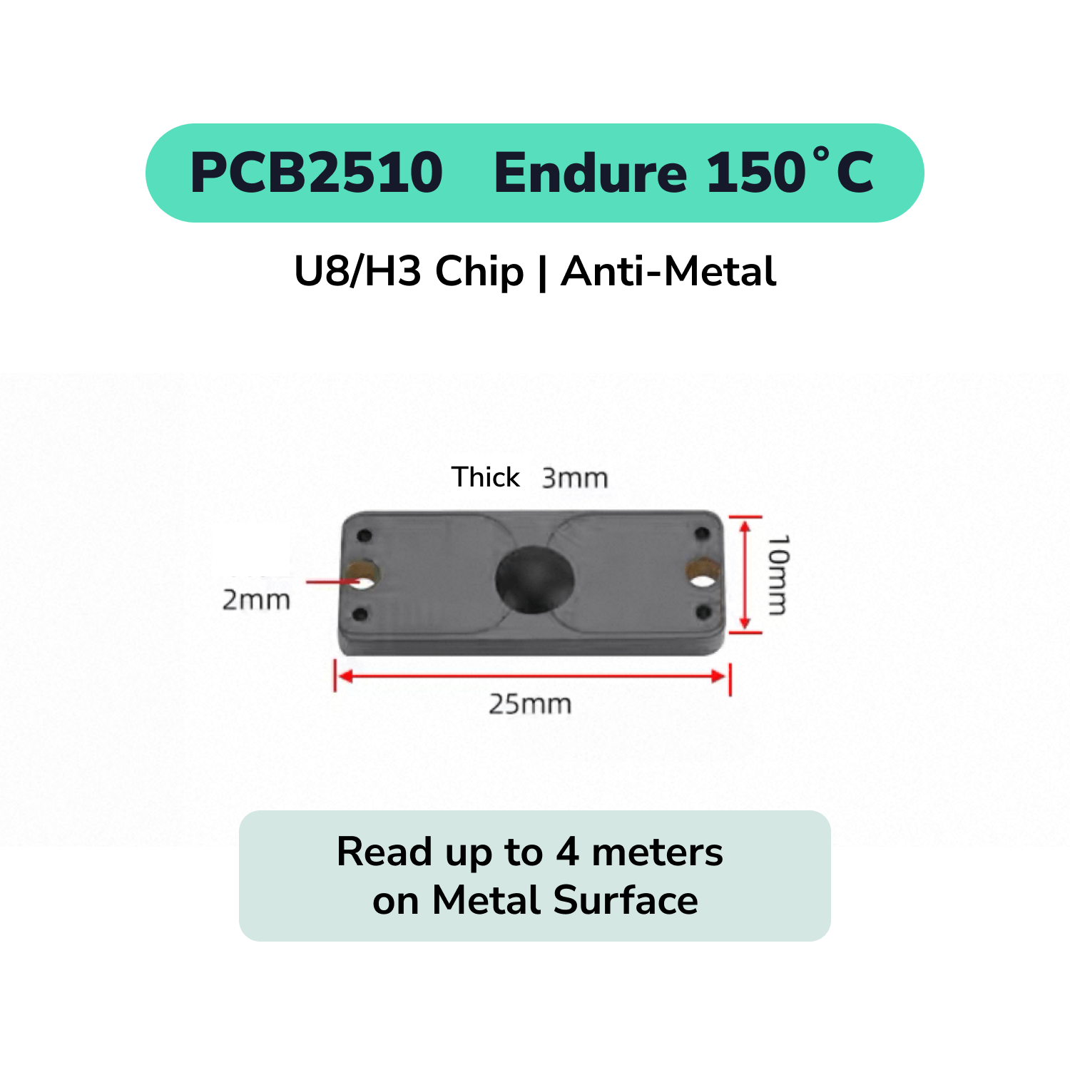 PCB Material High Temperature RFID Tag Anti - Metal UHF Label TagtixRFID