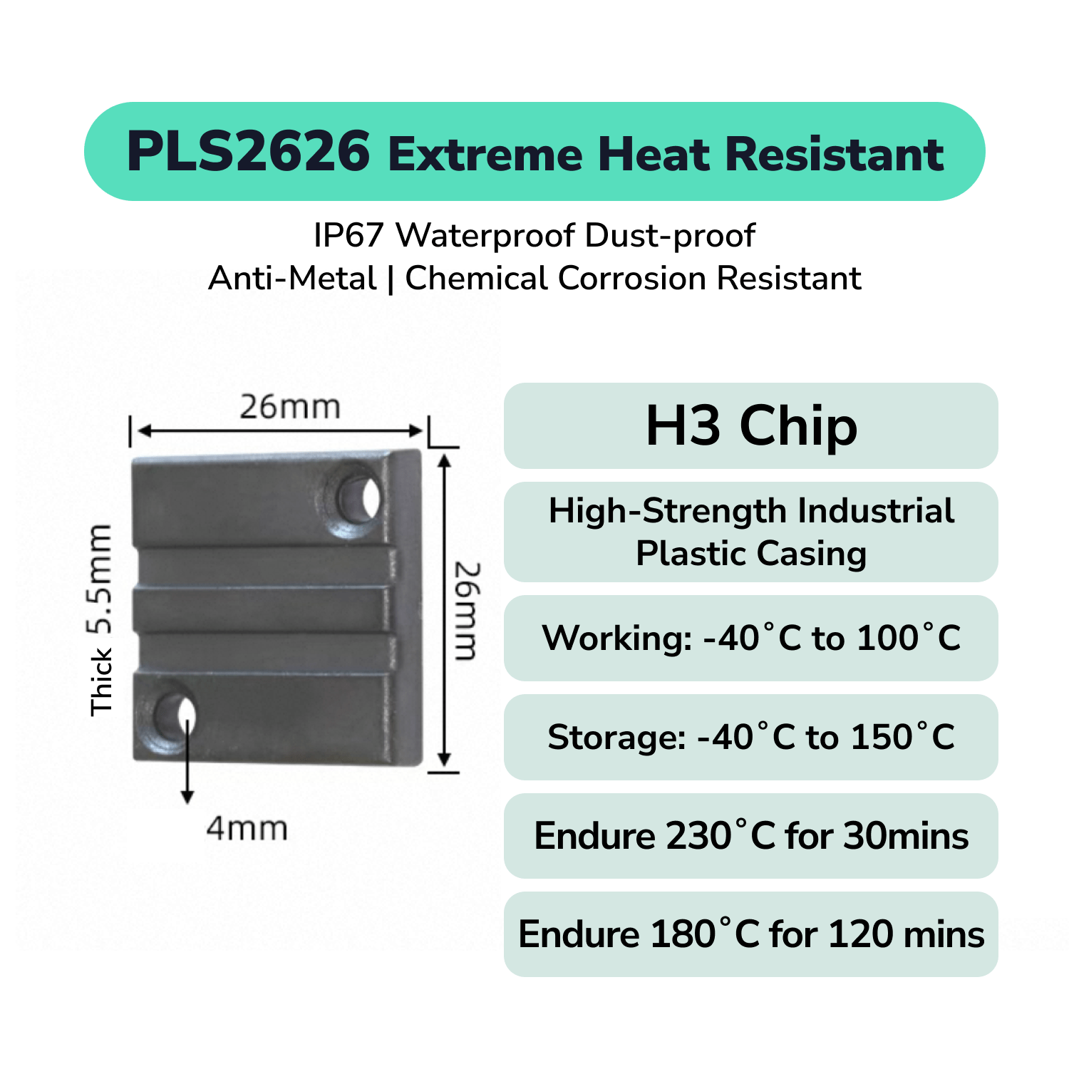 PCB Material High Temperature RFID Tag Anti - Metal UHF Label TagtixRFID