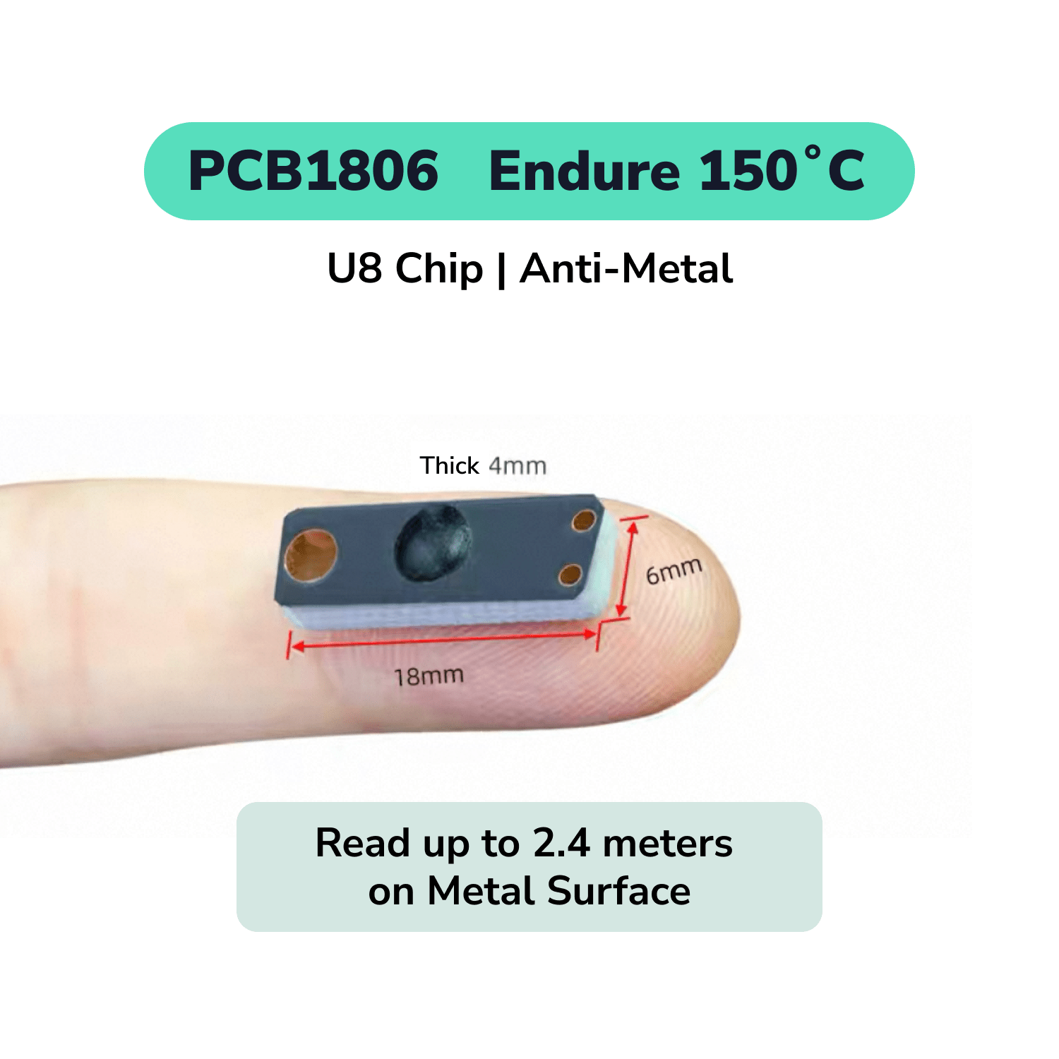 PCB Material High Temperature RFID Tag Anti - Metal UHF Label TagtixRFID
