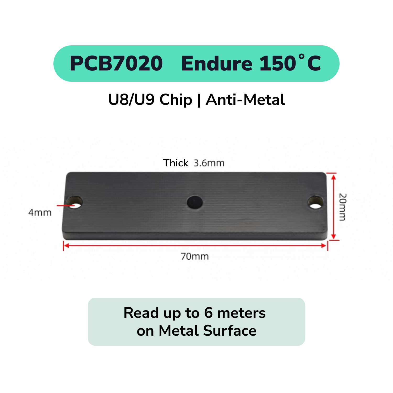 PCB Material High Temperature RFID Tag Anti - Metal UHF Label TagtixRFID