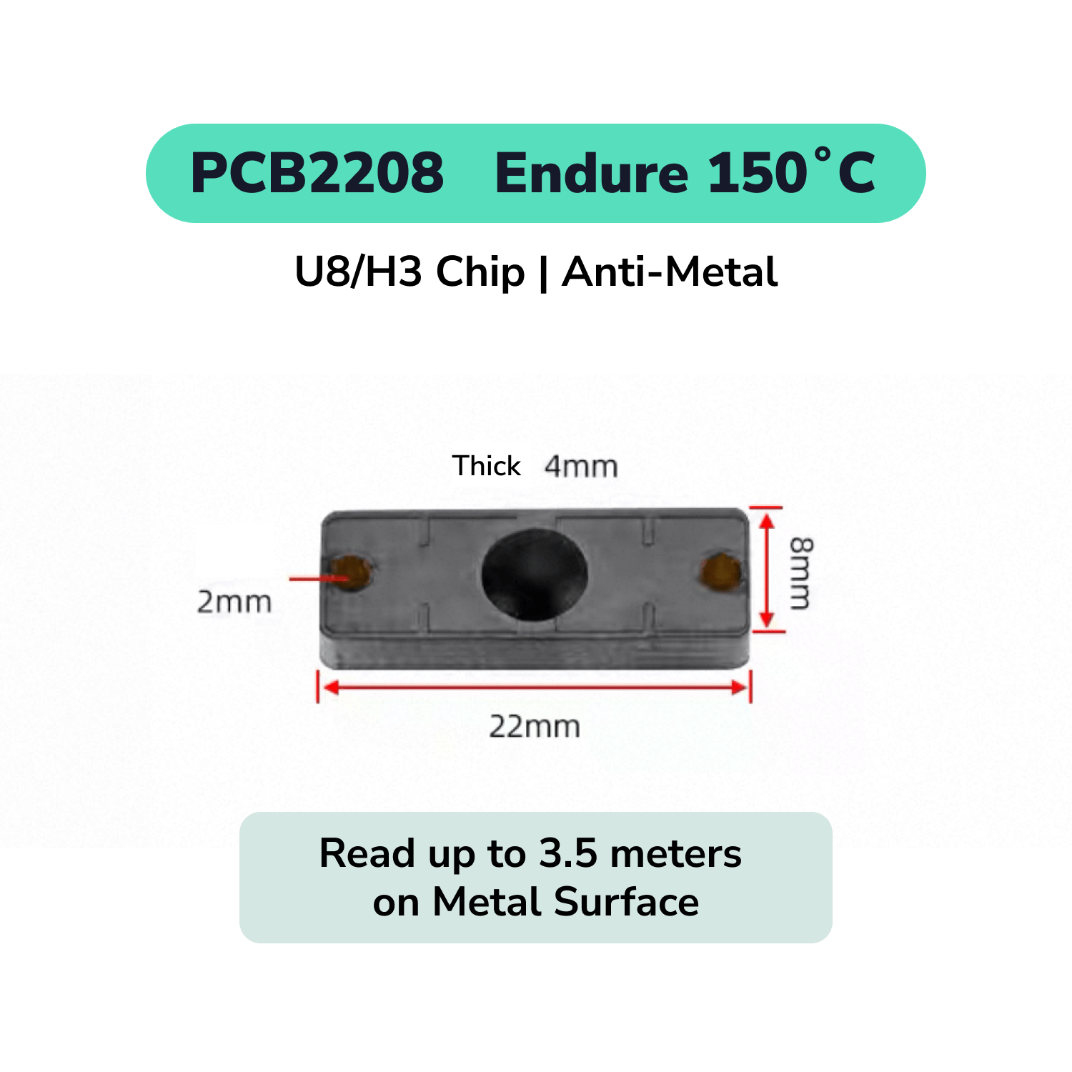 PCB Material High Temperature RFID Tag Anti - Metal UHF Label TagtixRFID
