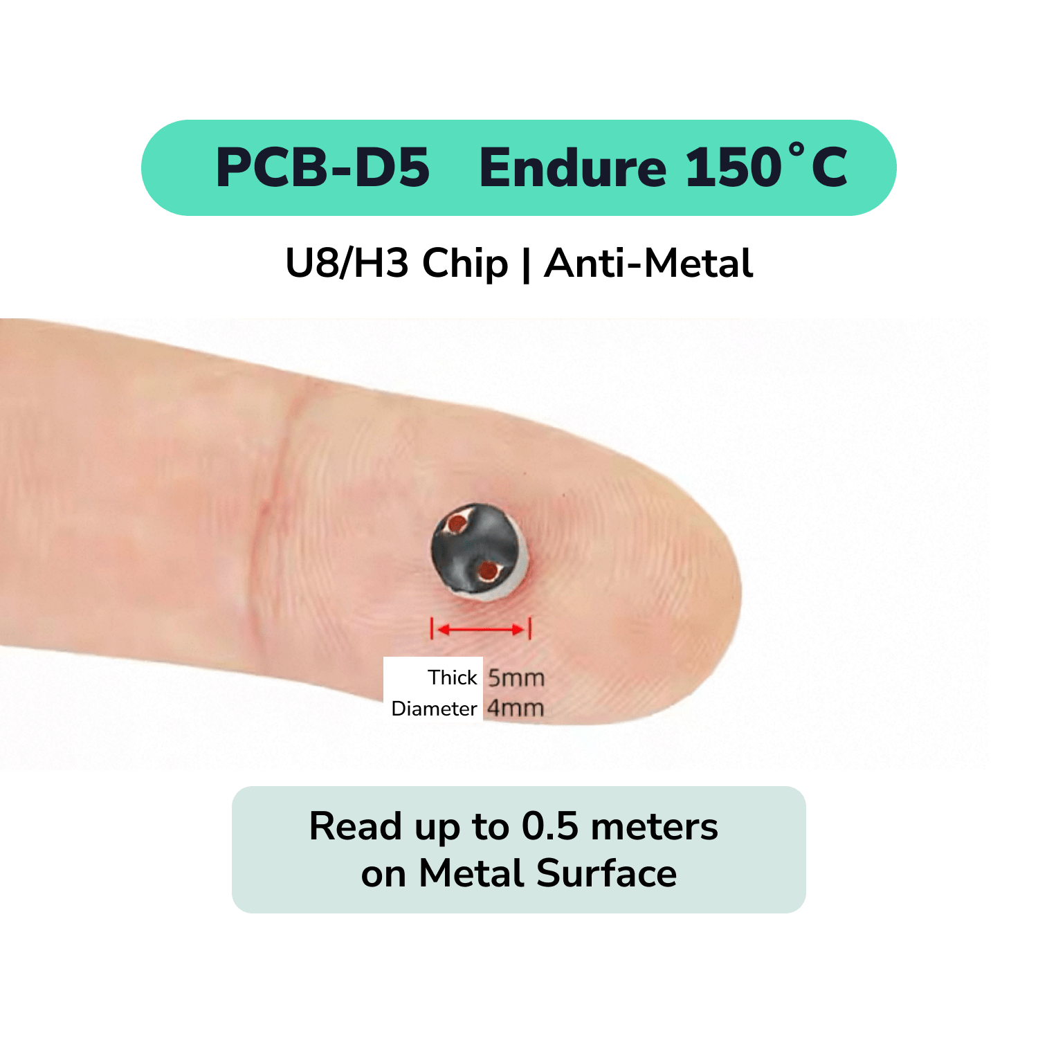 PCB Material High Temperature RFID Tag Anti - Metal UHF Label TagtixRFID