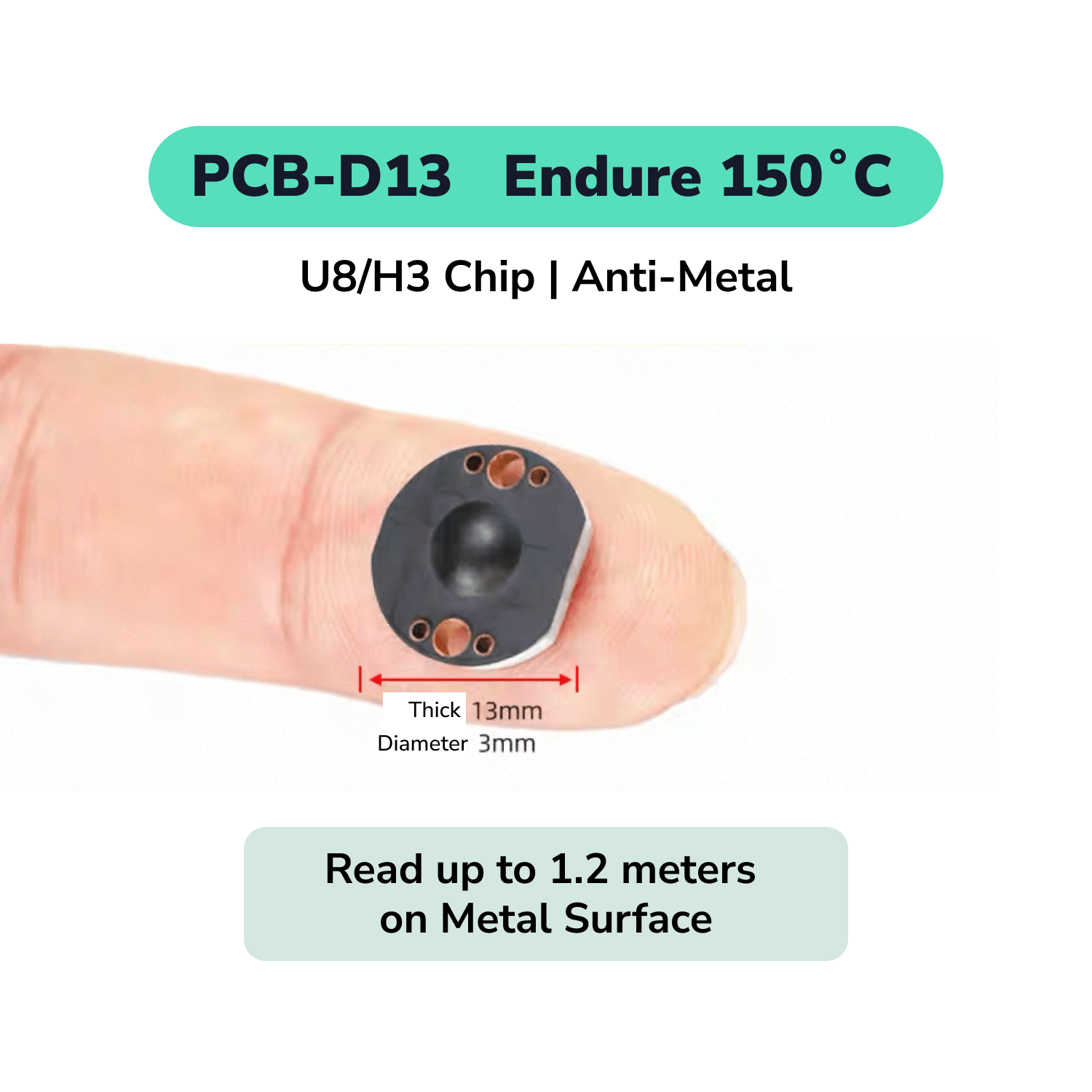 PCB Material High Temperature RFID Tag Anti - Metal UHF Label TagtixRFID