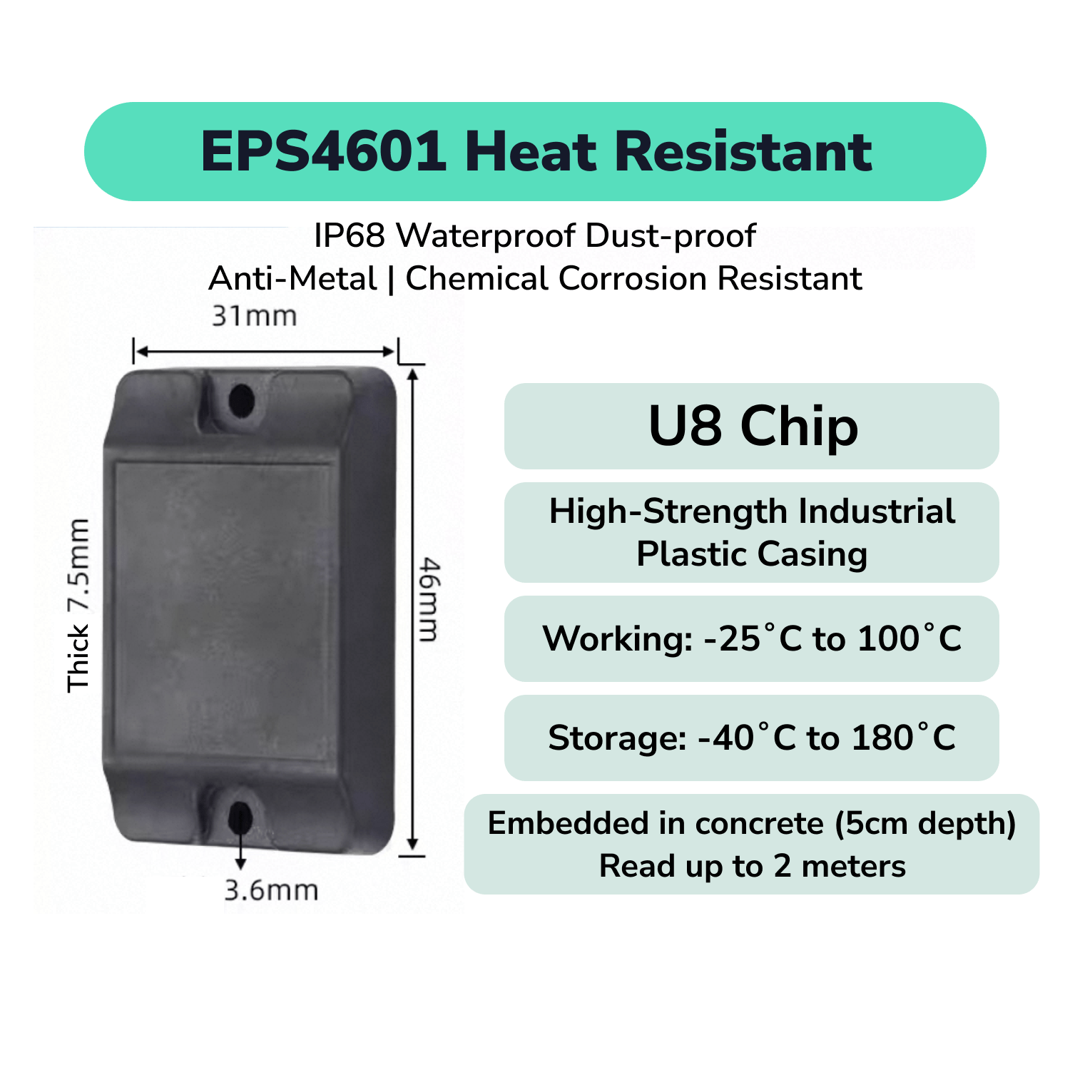 PCB Material High Temperature RFID Tag Anti - Metal UHF Label TagtixRFID