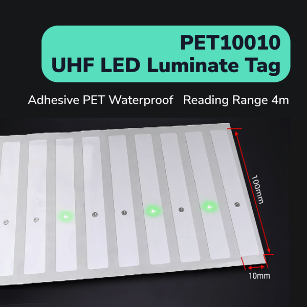 PET10010 UHF RFID LED Tag Illuminate In The Dark TagtixRFID