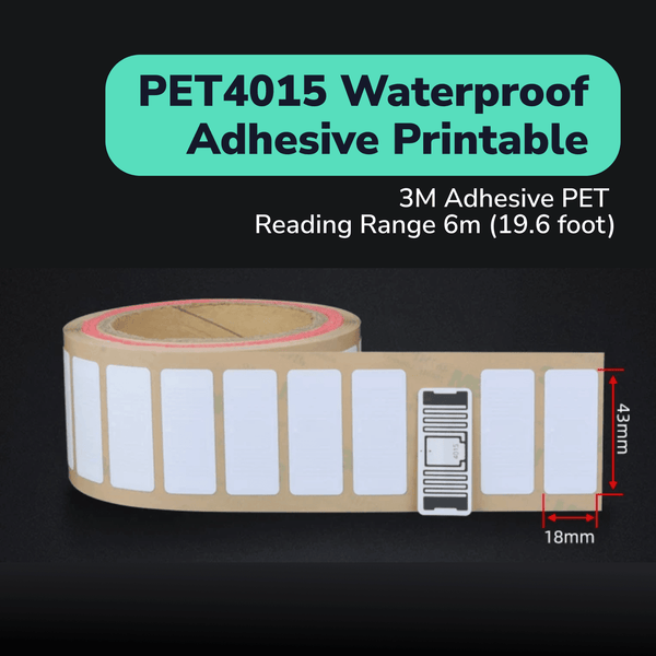 PET4015 Material Waterproof Printable Long Range UHF Label TagtixRFID