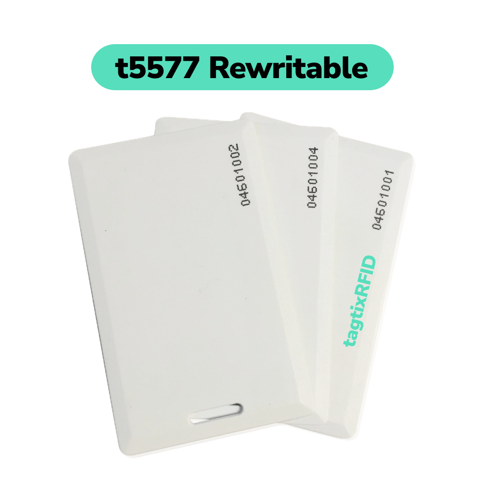 T5577 Chip Writable 125khz Proximity Keyfob Custom ID Tag Blanks Cards TagtixRFID