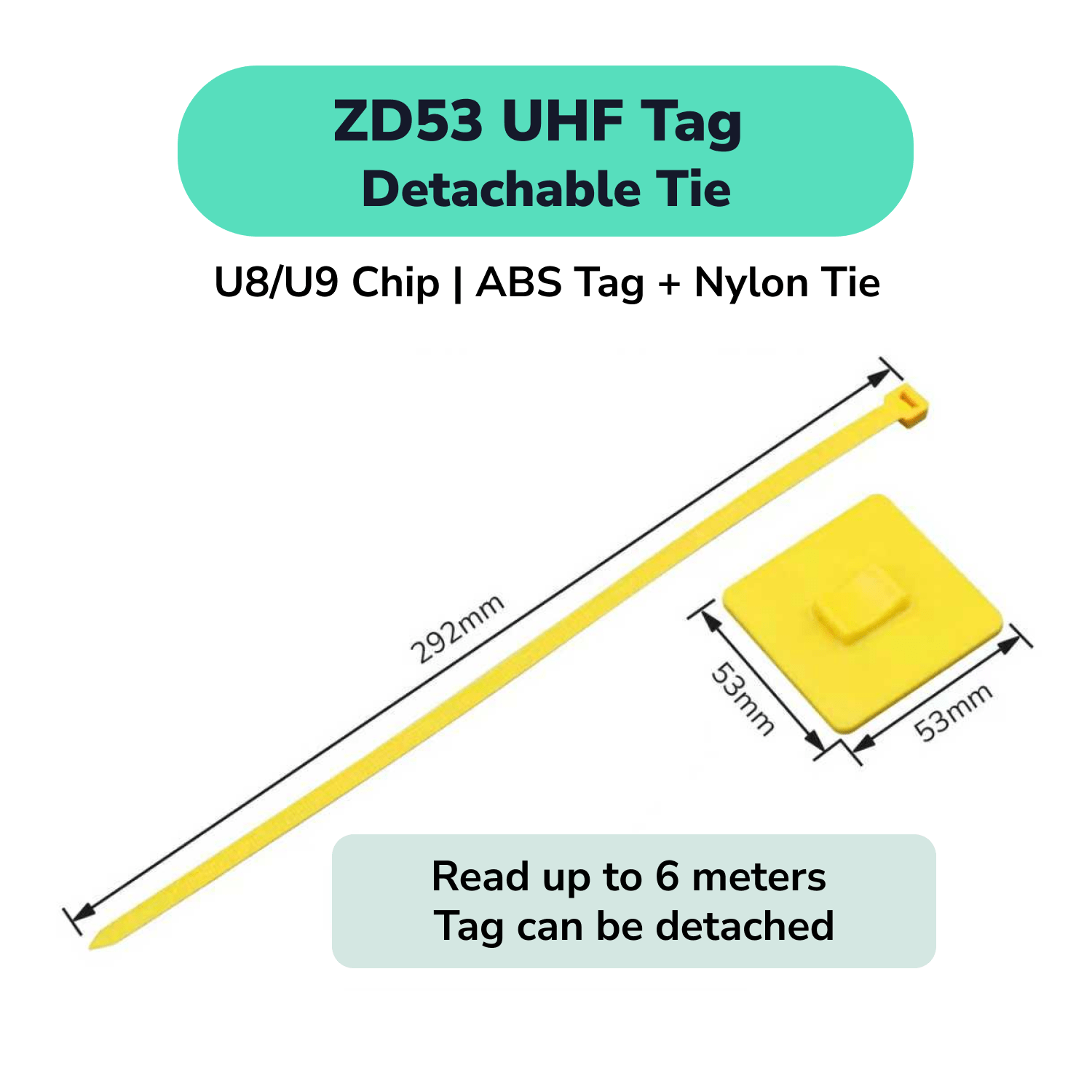 ZD330 RFID Cable Tie Wrap UHF Tag Reusable Strap TagtixRFID